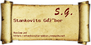 Stankovits Gábor névjegykártya